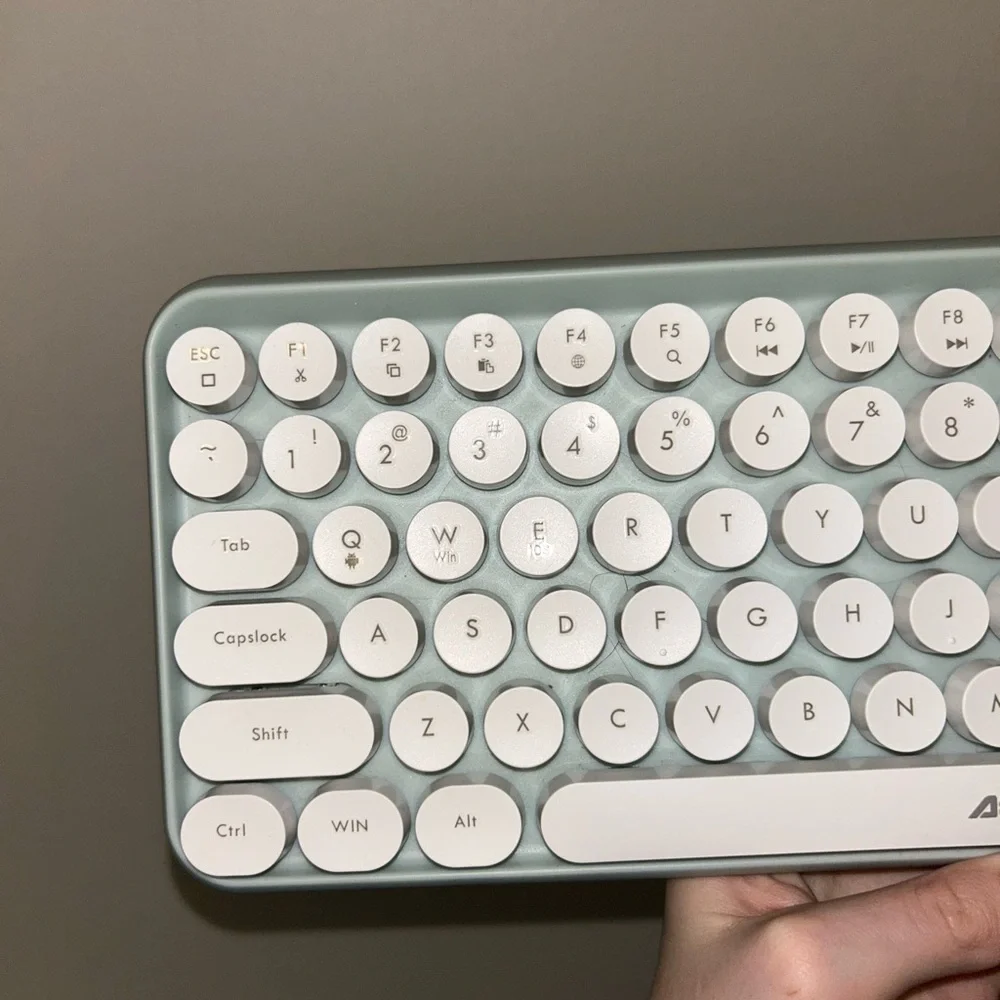 Bluetooth AJAZZ White and Gray Wireless Keyboard